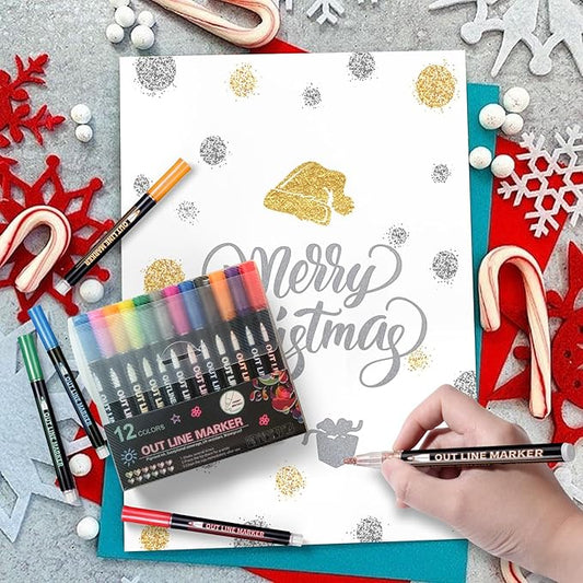 🎨Double Line Outline Art Pen Marker Pen