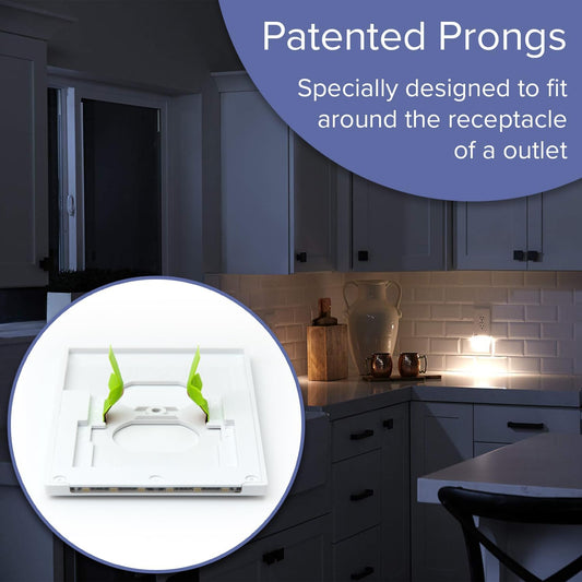 Outlet Wall Plate With Led Night Lights & No Batteries Or Wires [UL FCC CSA CERTIFIED]