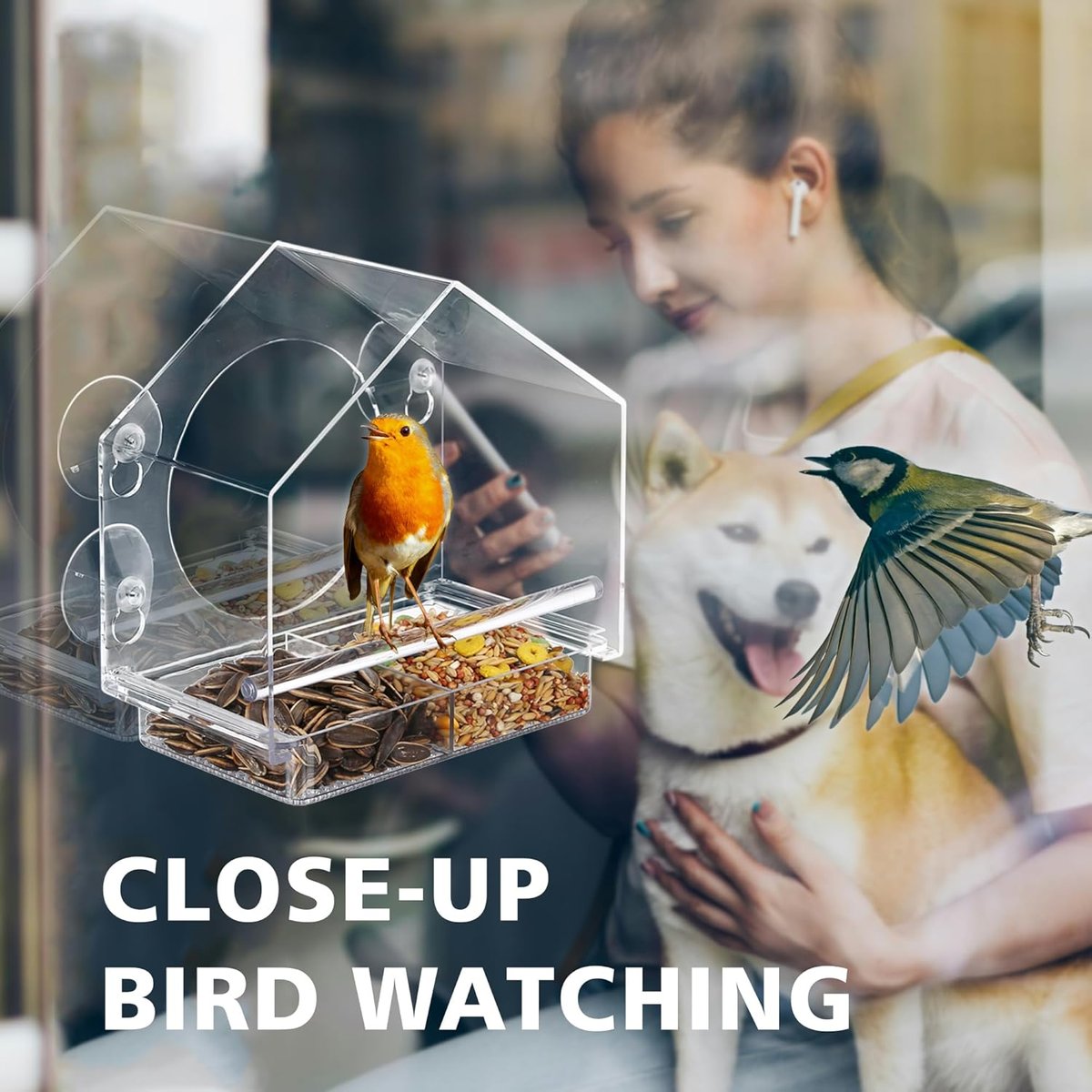 🪴Last Day 49% OFF-Window Bird Feeder with Strong Suction Cups