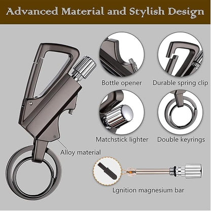 3 in 1 Waterproof Windproof Zinc Alloy Keychain Lighter
