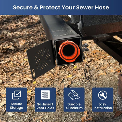 Aluminum RV Bumper End Caps for Sewer Hose Storage