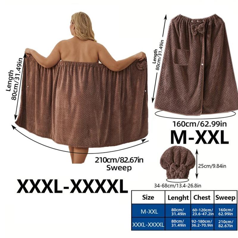 🔥2025 New Arrival-Plus Size Adjustable Oversized Wrap Bathrobe Set