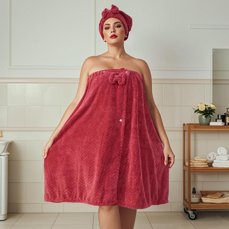 🔥2025 New Arrival-Plus Size Adjustable Oversized Wrap Bathrobe Set