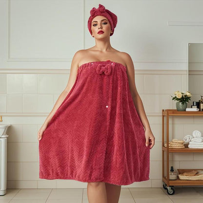 🔥2025 New Arrival-Plus Size Adjustable Oversized Wrap Bathrobe Set