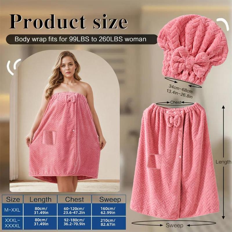 🔥2025 New Arrival-Plus Size Adjustable Oversized Wrap Bathrobe Set
