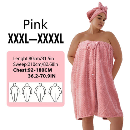 🔥2025 New Arrival-Plus Size Adjustable Oversized Wrap Bathrobe Set