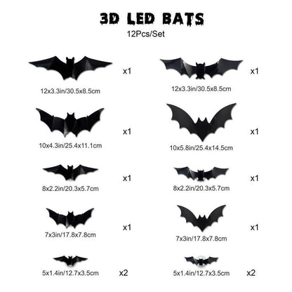 Halloween Pre Sale 45% OFF - 3D Bat Design LED Decoration