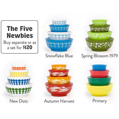 Miniature Pyrex-Inspired Mixing Bowls – Stackable Vintage Kitchen Display