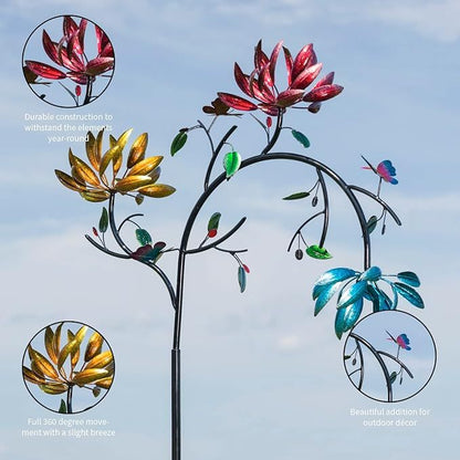 🎁Hot Sale🔥 50% OFF -Beautiful Summer Multi Colored Flowers Wind Spinner
