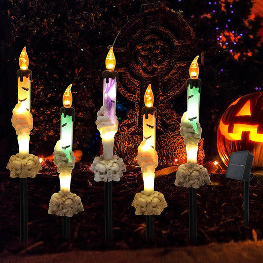 💀Solar Powered Skull Candle Light