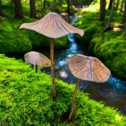 Brown Metal Mushroom Garden Decor