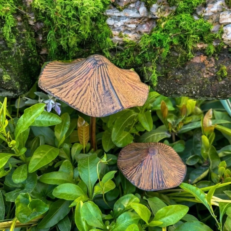 Brown Metal Mushroom Garden Decor