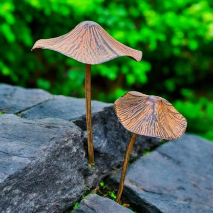 Brown Metal Mushroom Garden Decor