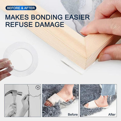 Invisible Transparent Double-Sided Tape – Waterproof, Strong Adhesion, Wall-Safe