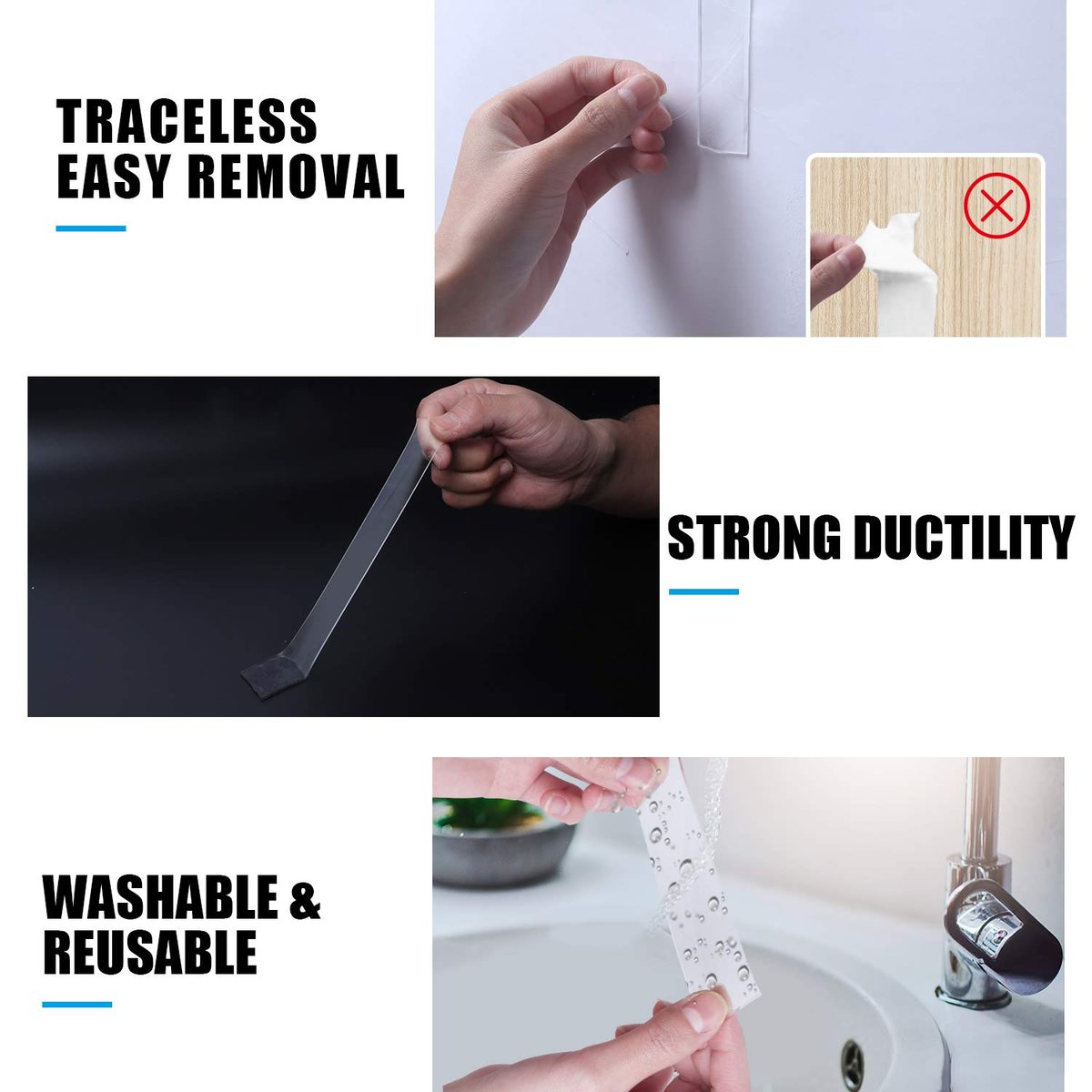 Invisible Transparent Double-Sided Tape – Waterproof, Strong Adhesion, Wall-Safe