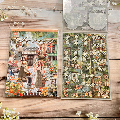 20 Vintage Landscape Collage Stickers