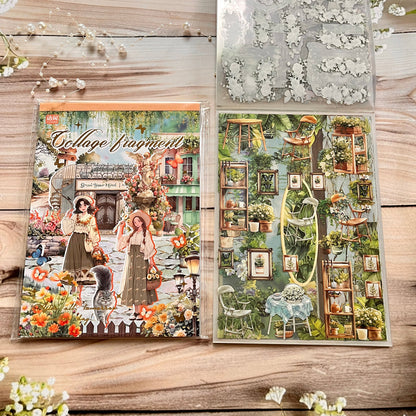 20 Vintage Landscape Collage Stickers