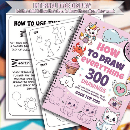 📚🎨How To Draw Anything: 300 Drawings of Adorable Things & Book For Kids💕