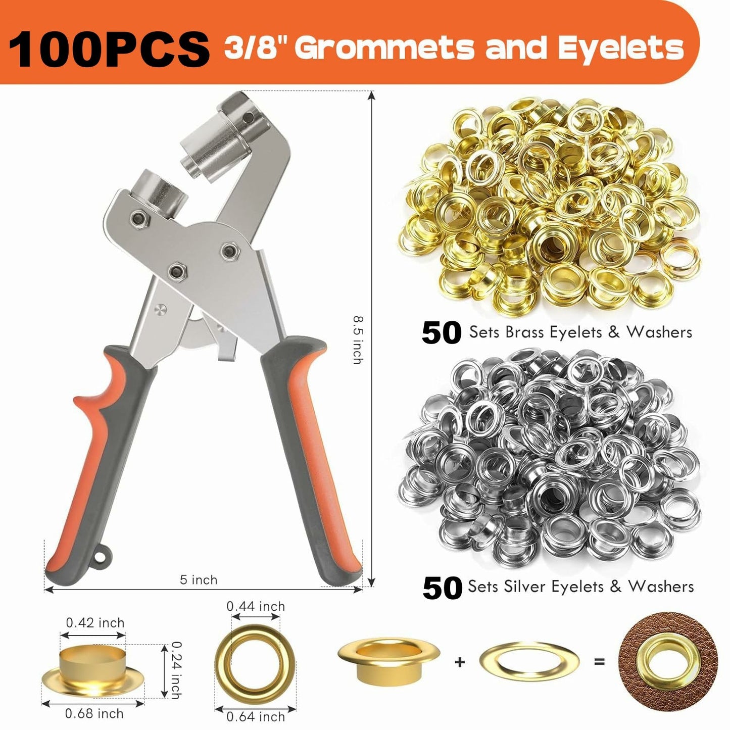 Heavy-Duty Professional Grommet Tool Kit