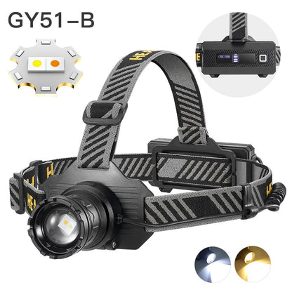 🔥🔥Super Bright Rechargeable LED Headlamp (Includes Type-C charging cable)
