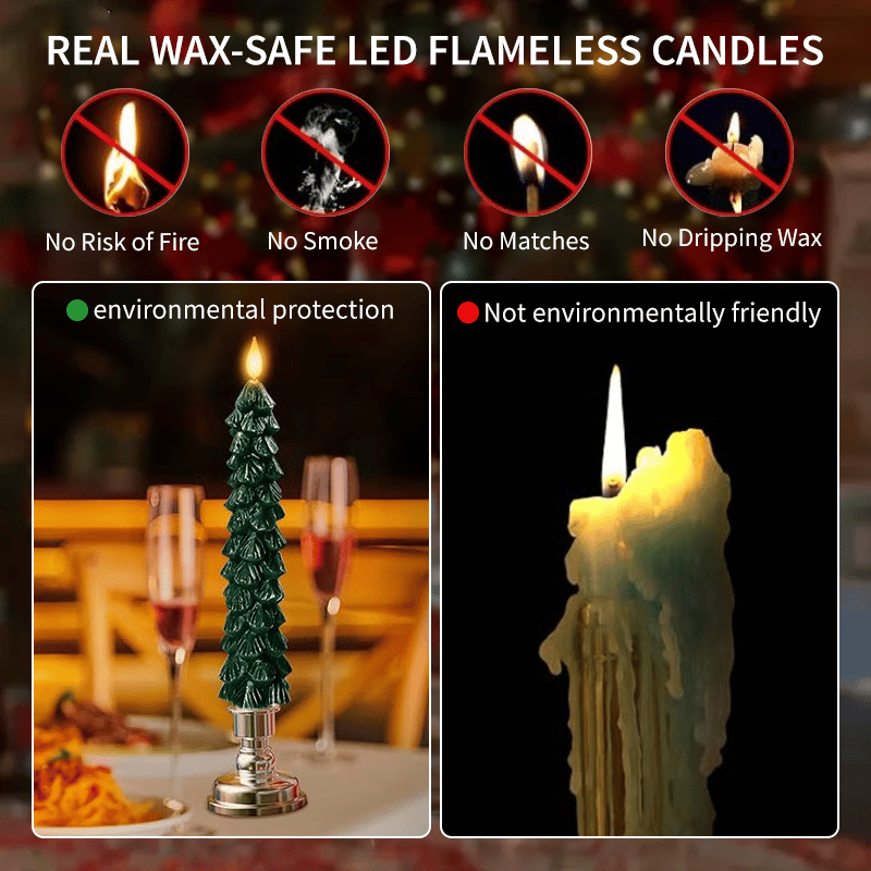 🎄Christmas Flameless Candles With Remote And Timer