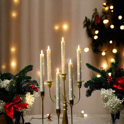 💥Holiday Decoration💥3-Pack LED Flameless Candle With Embedded Star Light String, Button Remote Control✨