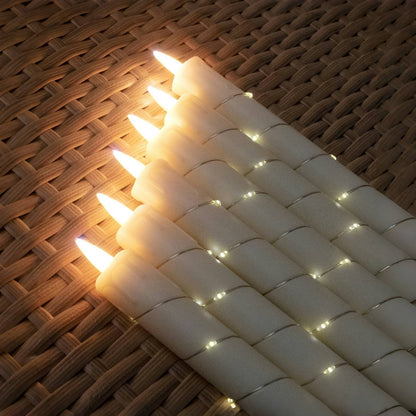 💥Holiday Decoration💥3-Pack LED Flameless Candle With Embedded Star Light String, Button Remote Control✨