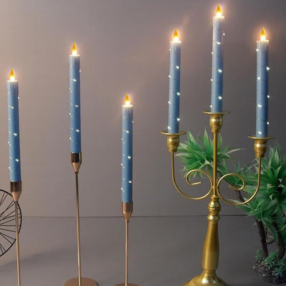 💥Holiday Decoration💥3-Pack LED Flameless Candle With Embedded Star Light String, Button Remote Control✨