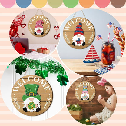 Magnetic Interchangeable Gnome Holiday Door Signs🍀🐰