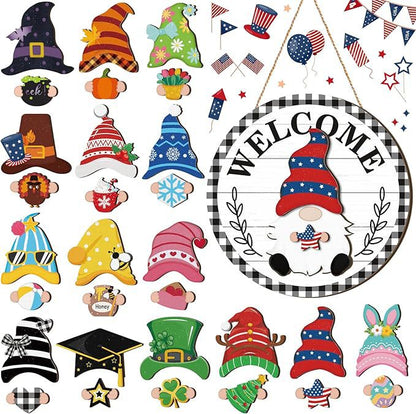 Magnetic Interchangeable Gnome Holiday Door Signs🍀🐰