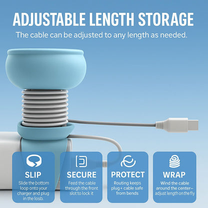 2-Pack Silicone Charging Cable Organizer