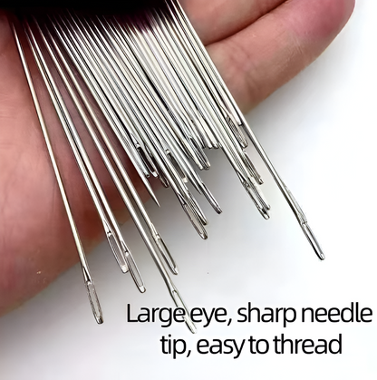 🪡 34PCS Big Eye Steel Needles Set