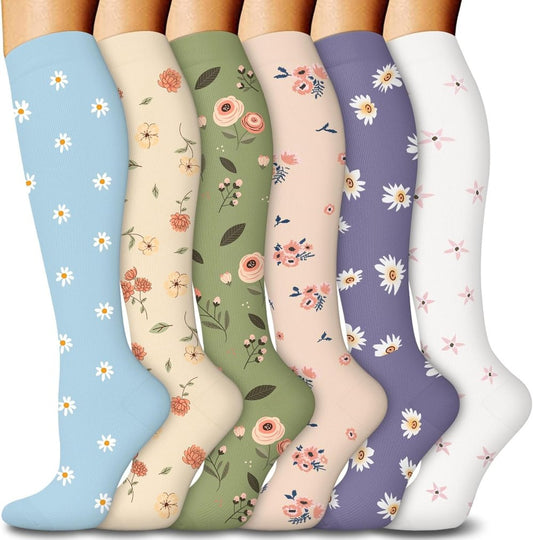 6 Pairs Compression Premium Sports Socks for Women & Men