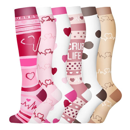 6 Pairs Compression Premium Sports Socks for Women & Men