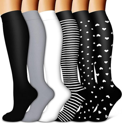 6 Pairs Compression Premium Sports Socks for Women & Men