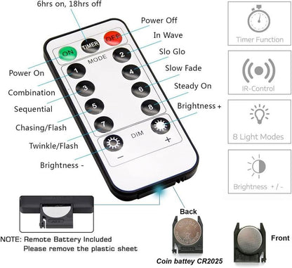 💡300 LED Curtain Fairy Lights with Remote – 8 Sparkling Modes for Christmas & Parties