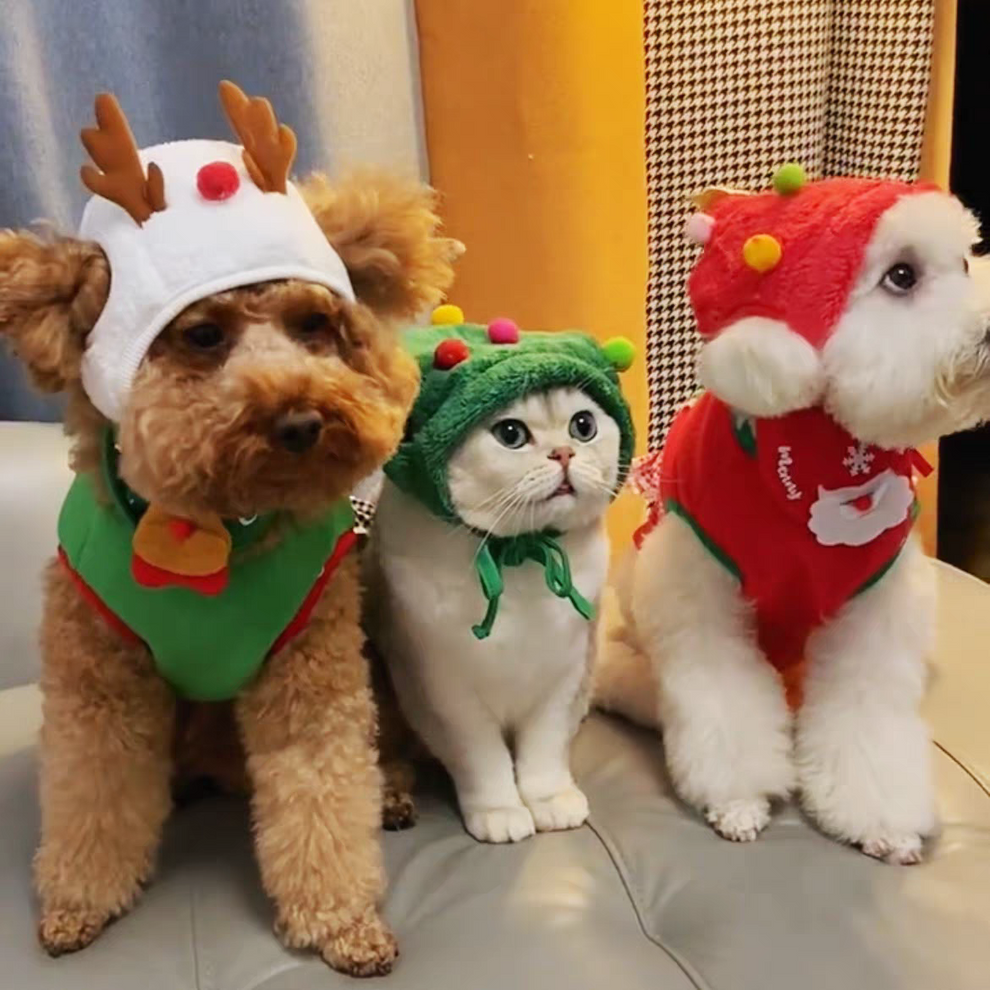 Cute Christmas-themed Warm Cat & Dog Outfits