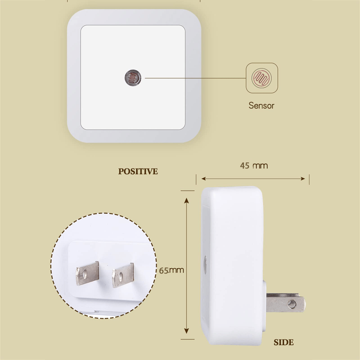 4-Pack💡 Square Night Lights – 0.5 w✨