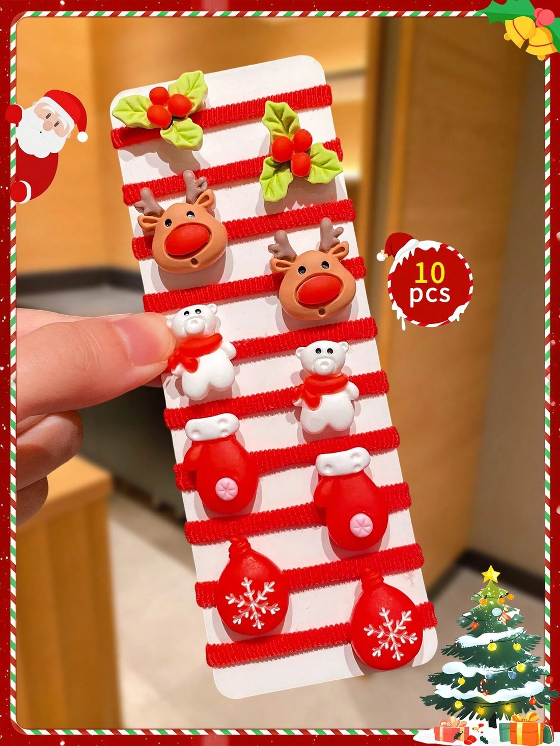 🎄40pcs/Set Cute Christmas Hair Scrunchies, Ideal For Holiday Hairstyles🎀