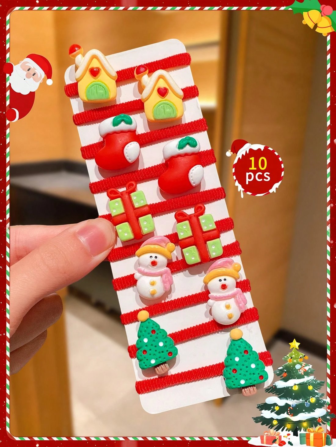 🎄40pcs/Set Cute Christmas Hair Scrunchies, Ideal For Holiday Hairstyles🎀