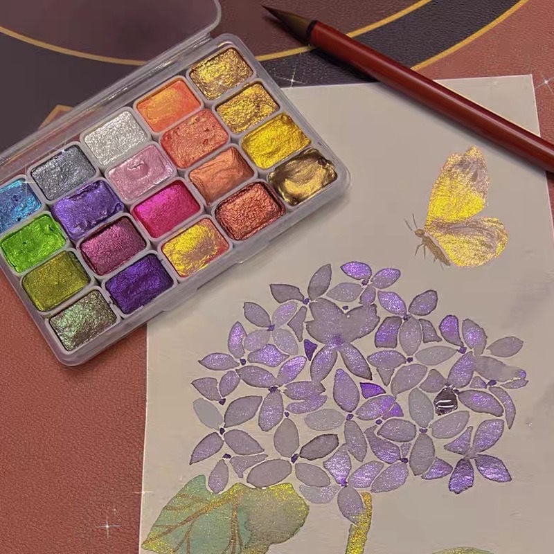 Last Day 49% OFF🎨Holiday Metallic Watercolors — Perfect Gift for Creators