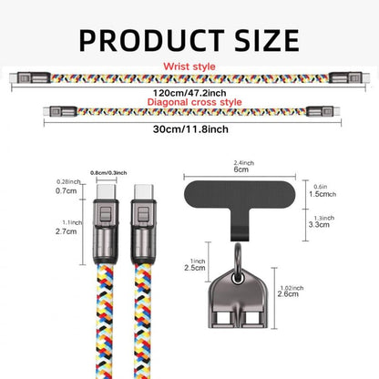 2 IN 1 Cell Phone Lanyard Fast Charging Data Cable