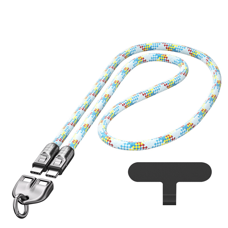 2 IN 1 Cell Phone Lanyard Fast Charging Data Cable