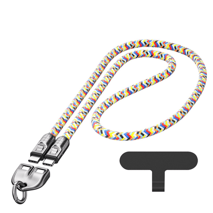 2 IN 1 Cell Phone Lanyard Fast Charging Data Cable