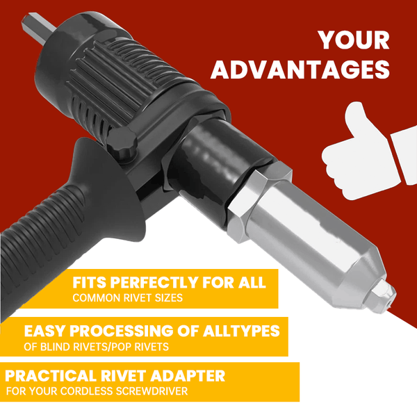 Turn Rivet Pro-Grade Electric Rivet Gun Adapter – Turn Your Drill into a Riveting ...