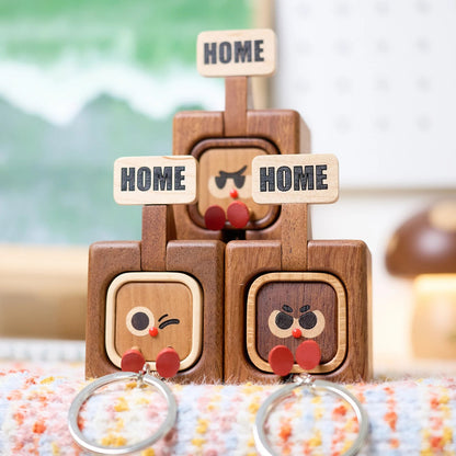 Magnetic Solid Wood Keychain❤️Hand-carved and assembled