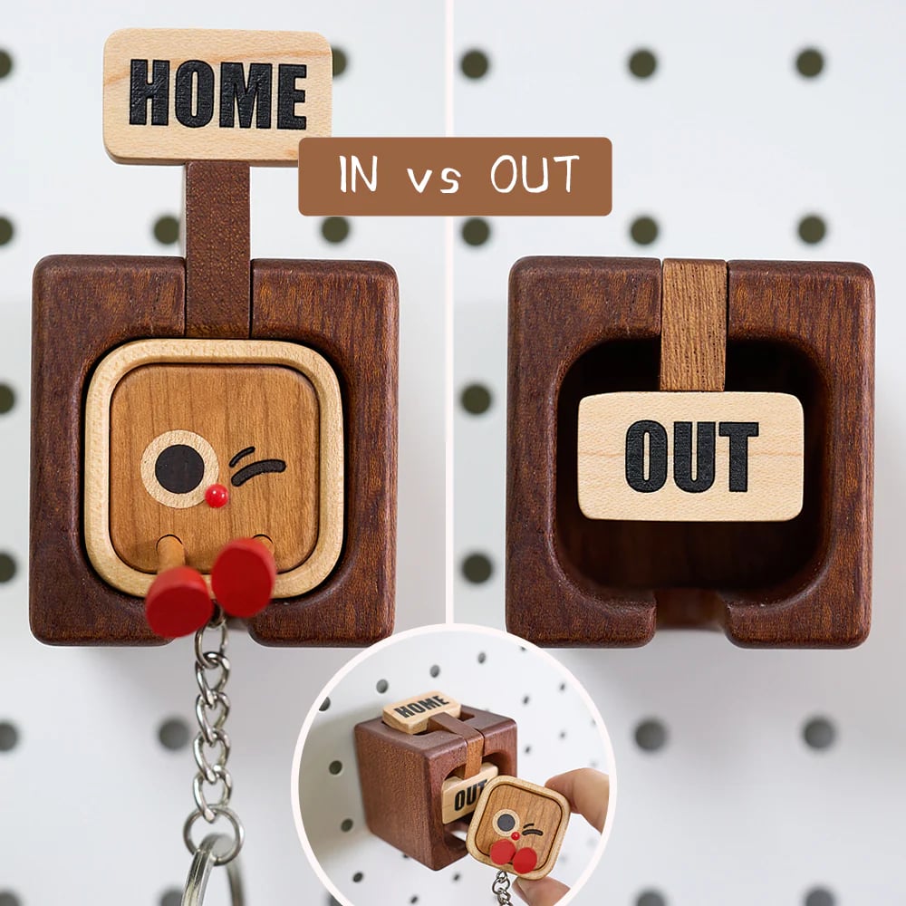 Magnetic Solid Wood Keychain❤️Hand-carved and assembled