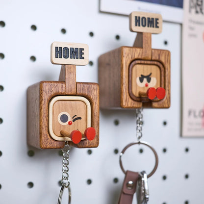 Magnetic Solid Wood Keychain❤️Hand-carved and assembled