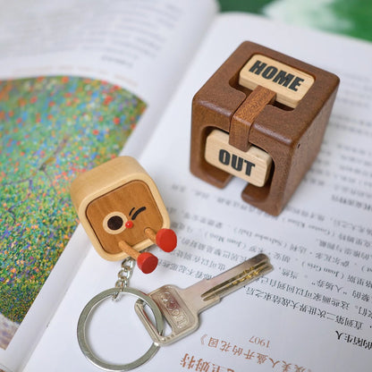 Magnetic Solid Wood Keychain❤️Hand-carved and assembled