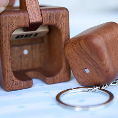 Magnetic Solid Wood Keychain❤️Hand-carved and assembled